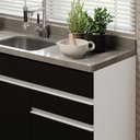 Ver imagem 7 de Balcão Gabinete de Pia Armário de Cozinha 150 cm 2 Gavetas 2 Portas (Sem Tampo e Pia) Branco/Preto Glamy Madesa