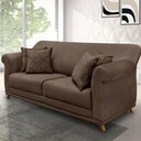 Ver imagem 5 de Sofá Decorativo 160cm 2 Lugares com 4 Almofadas Armstrong Veludo Marrom - Gran Belo