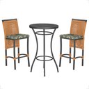 Ver imagem 1 de Mesa Bistrô e 2 Banquetas Roma Preta Corda Náutica Estofado 5 Trama Original