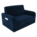 Ver imagem 4 de Sofá Cama com Baú 2 Lugares Harry Veludo Azul