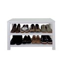 Ver imagem 2 de Sapateira Banco de Piso para Closets e Quartos 8 Pares Sapatos Branco Laca