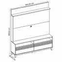 Ver imagem 3 de Estante Home Theater para Tv até 70 Polegadas 1,60m Granada Madeirado / Off White Notável
