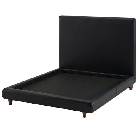 Cama Queen Pés Madeira Nami com Cabeceira Parise Corano Preto - Nexta Casa