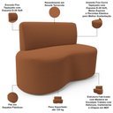 Ver imagem 4 de Sofá 2 Lugares Orgânico para Sala de Estar Living Larissa L02 Bouclê Terracota - Lyam Decor