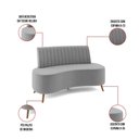 Ver imagem 2 de Sofá 2 Lugares Living 160cm Pé Palito Maraú Veludo K01 - D'Rossi Cor Cinza