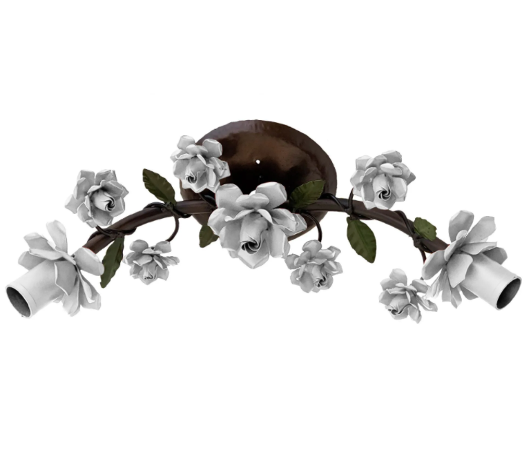 Arandela Decorativa Floral Rustico Para Ambiente Interno Libertas Rosas Artesanato Branco - 7