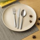 Ver imagem 3 de Faqueiro 72 Talheres Garfos Colheres Facas Churrasco Inox Restaurante Siena Mesa Posta Servir