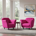 Ver imagem 2 de Kit 2 Poltronas Decorativa Dália Veludo Rosa Pink