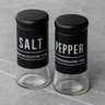 Conjunto Saleiro e Pimenteiro Vidro Preto com Nome Salt Pepper Cozinha Restaurante de Mesa - 4