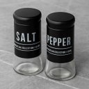 Ver imagem 4 de Conjunto Saleiro e Pimenteiro Vidro Preto com Nome Salt Pepper Cozinha Restaurante de Mesa