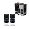 Conjunto Saleiro e Pimenteiro Vidro Preto com Nome Salt Pepper Cozinha Restaurante de Mesa - 3
