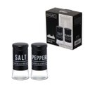 Ver imagem 3 de Conjunto Saleiro e Pimenteiro Vidro Preto com Nome Salt Pepper Cozinha Restaurante de Mesa