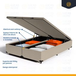 Cama Box Baú com Colchão de Molas Ensacadas Pillow Top Supreme Lux Queen 158cm - 4