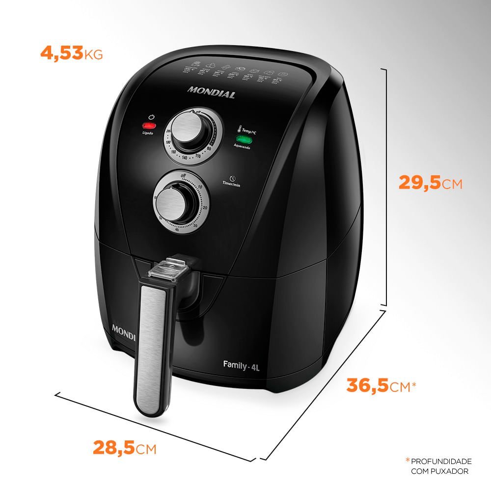 Fritadeira Elétrica Air Fryer Mondial Afn-40-le 4l Preta - 127v - 5