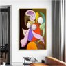 Quadro Decorativo Pablo Picasso Mulher Com Uma Flor:120x80 cm/DOURADA - 6