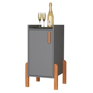 Armário Poseidon Balcão Multiuso com 1 Porta Qualitare:cinza