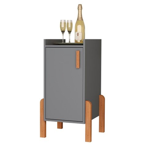 Armário Poseidon Balcão Multiuso com 1 Porta Qualitare:cinza