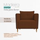 Ver imagem 5 de Kit 2 Poltronas Aviv para Sala Escritório Recepção Linho Terracota Premium Easy Clean Corino Terraco