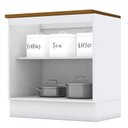 Ver imagem 2 de Balcão 2 Portas 80cm Americana Branco com Tampo Cooktop Nature - Móveis Henn