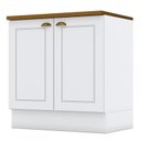 Ver imagem 1 de Balcão 2 Portas 80cm Americana Branco com Tampo Cooktop Nature - Móveis Henn