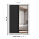 Ver imagem 6 de Guarda-roupa Solteiro 2 Portas de Correr com Espelho 2 Gavetas Branco/preto Vivare Madesa Branco/