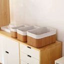 Ver imagem 1 de Kit 3 Cestos Organizadores em Bambu – Multiuso, Decorativo, Sustentável e Resistente