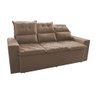 Conjunto de Sofá 3 e 2 Lugares Retrátil e Reclinável 2.00x1.50m Cama inBox Smal Suede Bege - 8
