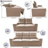 Conjunto de Sofá 3 e 2 Lugares Retrátil e Reclinável 2.00x1.50m Cama Inbox Smal Suede Bege - 2