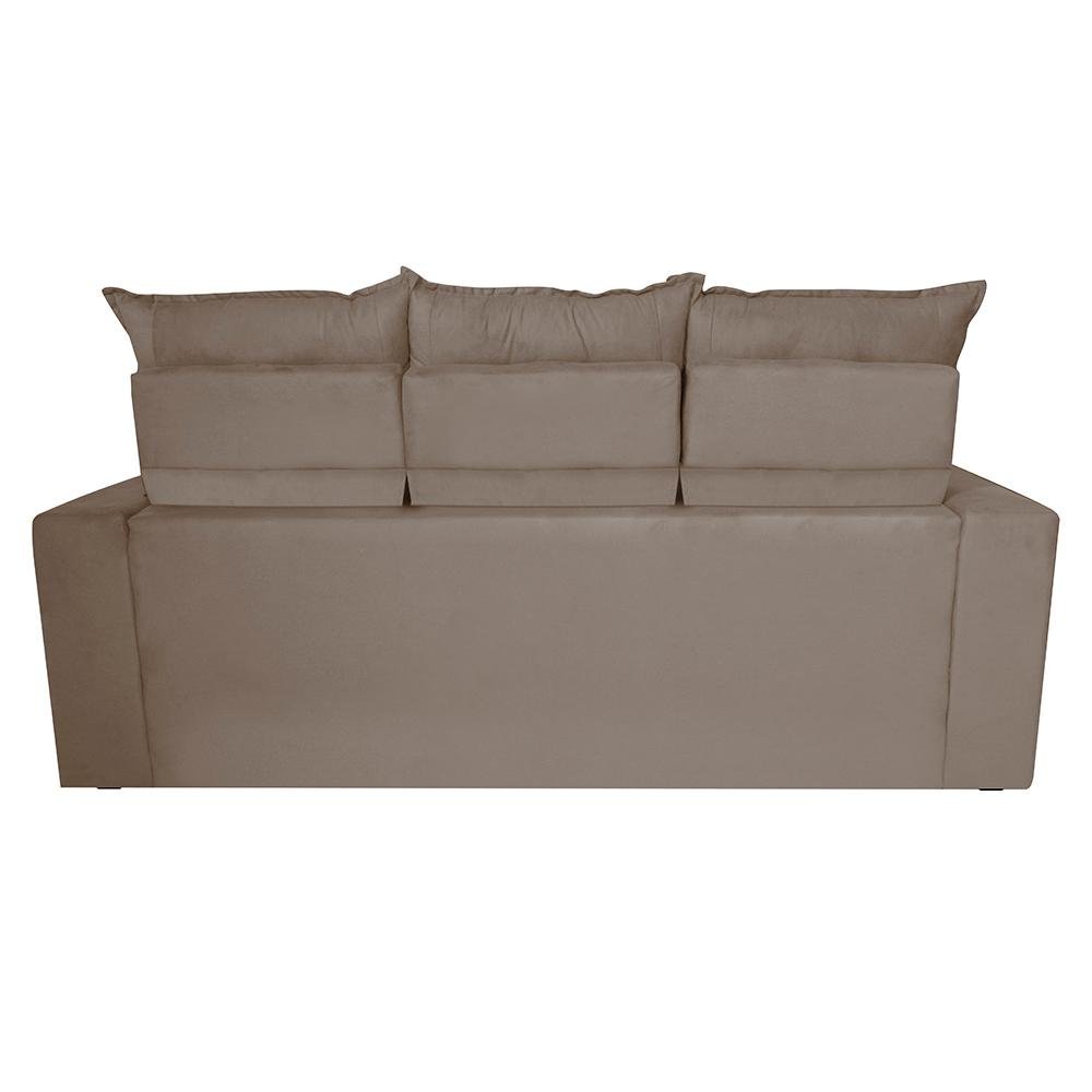 Conjunto de Sofá 3 e 2 Lugares Retrátil e Reclinável 2.00x1.50m Cama inBox Smal Suede Bege - 6