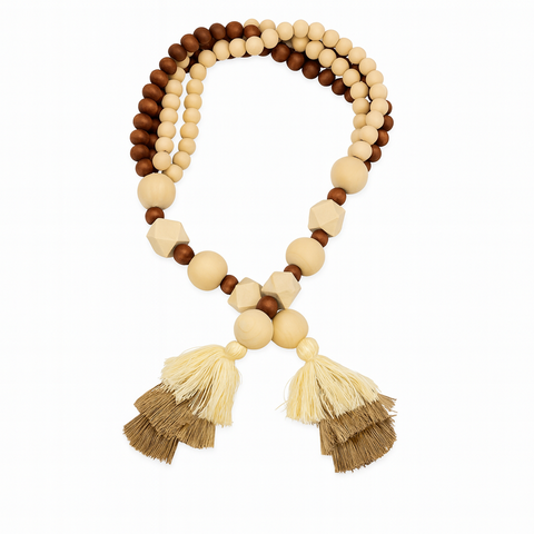 Colar Decorativo de Madeira 74 Cm Mk-2595:madeira