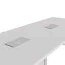 Ver imagem 6 de Mesa de Reunião 360cm Corporativa 6 Pessoas com Caixa de Tomadas Corporate Cinza