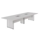 Ver imagem 1 de Mesa de Reunião 360cm Corporativa 6 Pessoas com Caixa de Tomadas Corporate Cinza