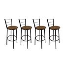 Ver imagem 1 de Kit 4 Banquetas Alta Preta Cozinha Gourmet Americana Balcão:marrom Claro