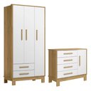 Ver imagem 1 de Quarto Infantil Encanto Retrô Guarda- Roupa e Cômoda - Qmove