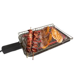 Churrasqueira Elétrica Portátil em Inox: Grill Master da Alfa Suportel para Churrascos Perfeitos:220 - 5