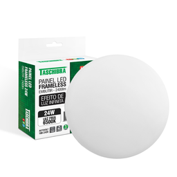 Painel de Led Taschibra Frameless Redondo Embutir 24W Bivolt 6500K Luz Fria - 1