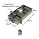 Ver imagem 2 de Gaveta Cinzeiro Lareira Chapa de Aço Inox Popular 46x32x6cm Metal Mig 1151mtm