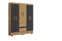 Ver imagem 2 de Guarda Roupa Coimbra 6 Portas 2 Gavetas Atacama Grafite - Aramóveis