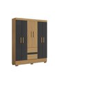 Ver imagem 2 de Guarda Roupa Coimbra 6 Portas 2 Gavetas Atacama Grafite - Aramóveis