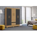 Ver imagem 1 de Guarda Roupa Coimbra 6 Portas 2 Gavetas Atacama Grafite - Aramóveis