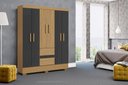 Ver imagem 1 de Guarda Roupa Coimbra 6 Portas 2 Gavetas Atacama Grafite - Aramóveis