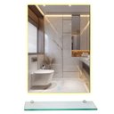Ver imagem 2 de Kit Espelho Decorativo Banheiro 40x50cm Iluminado Touch Led 6000k + Prateleira em Vidro