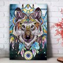 Ver imagem 1 de Placa Decorativa Arte Lobo Filtro dos Sonhos Colorido-30X45Cm