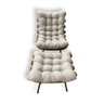 Poltrona Costela G2home + Puff Linho Bege Lâmina Madeira - 8