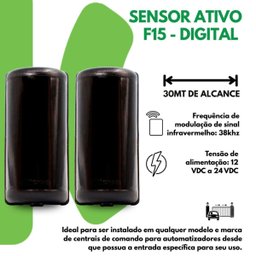 Sensor Barreira Ativo Infravermelho Simples F15 Digital Ipec - 4