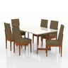 Conjunto Sala De Jantar 6 Lugares Com Mesa E Cadeira Em Veludo 160X90Cm A104  - 2