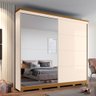 Guarda Roupa Grande Casal 2 Portas de Correr com Espelho Pompeia - 2