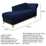 Kit Diva Recamier Vanessa 160cm Lado Esquerdo e 01 Poltrona Laura Suede Adj Decor Azul Marinho - 2