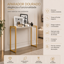 Ver imagem 4 de Aparador Dourado com Tampo Off White em Aço para Sala Hall de Entrada Corredor e Ambientes Elegantes