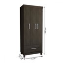 Ver imagem 4 de Guarda-roupa Solteiro Poseidon 3 Portas 1 Gaveta Ebano - Panorama Móveis